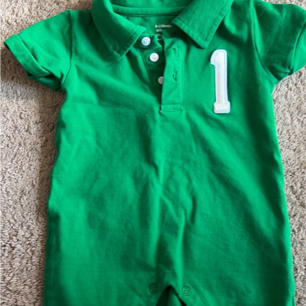 Green Baby masters golf Onesie